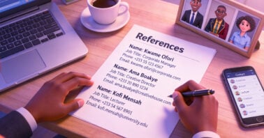 An illustration of how to write references in cv