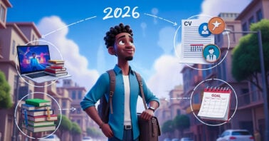 an illustration of a young job seeker