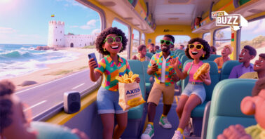 an illustration of young people going for a trip.