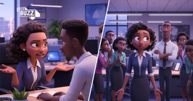 a pixar illustration of professionals at work