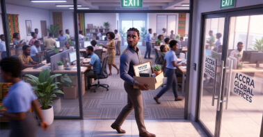 an illustration of a busy office