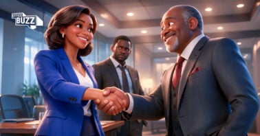 An illustration representing overpromising in sales, showing a sales representative making commitments to clients while the execution team handles the challenge.